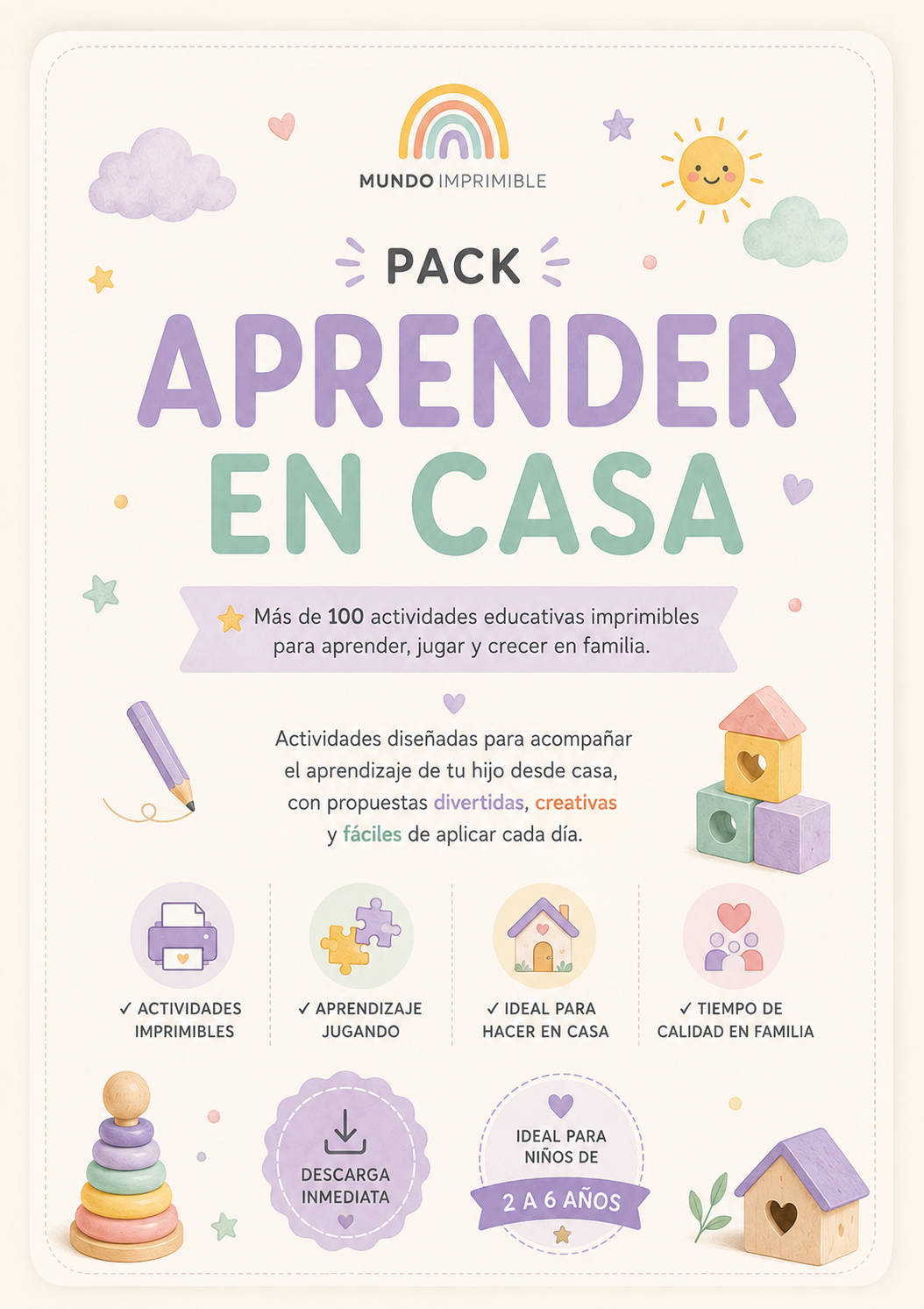 🧩Pack Aprender en Casa · 3 a 6 años